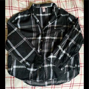 Victoria’s Secret Black Flannel Night Shirt